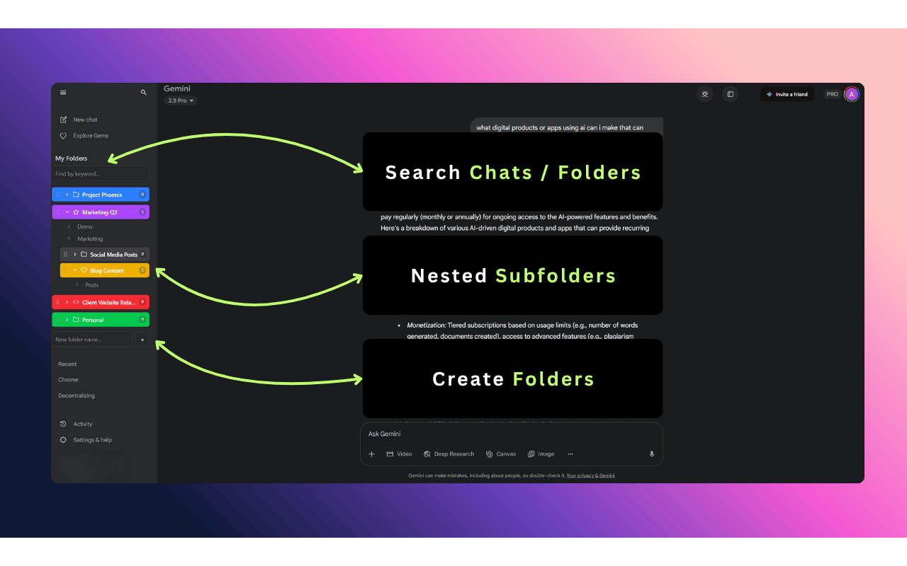 Manage folders
